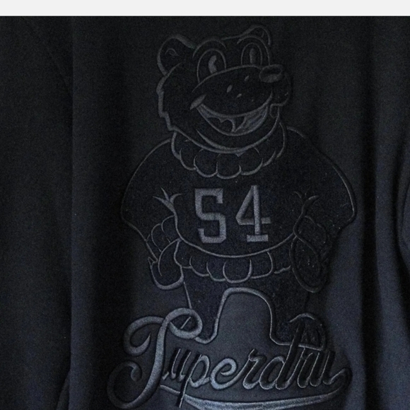 Superdry Vintage bear embossed sweatshirt Navy blue rare Size S - Picture 3 of 4